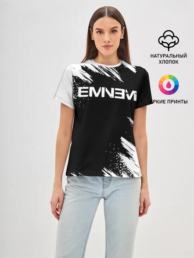 Женская базовая футболка с принтом «Eminǝm»