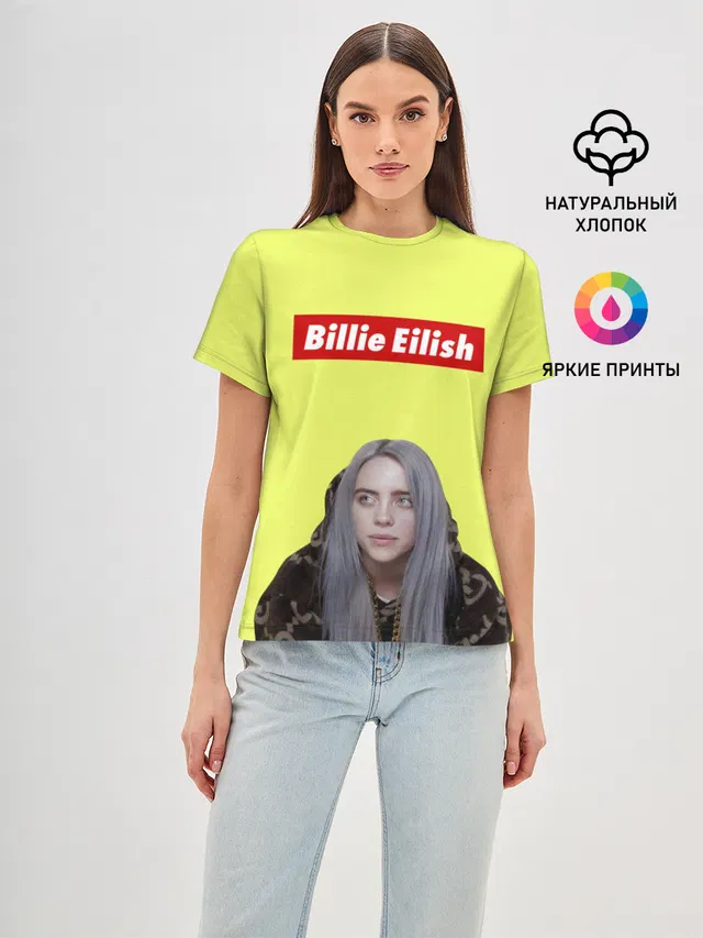 Женская базовая футболка с принтом «Billie Eilish»