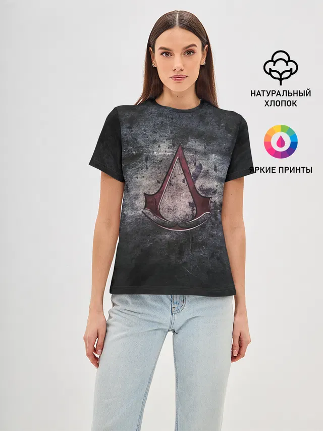 Женская базовая футболка с принтом «Assassin's Creed insignia»