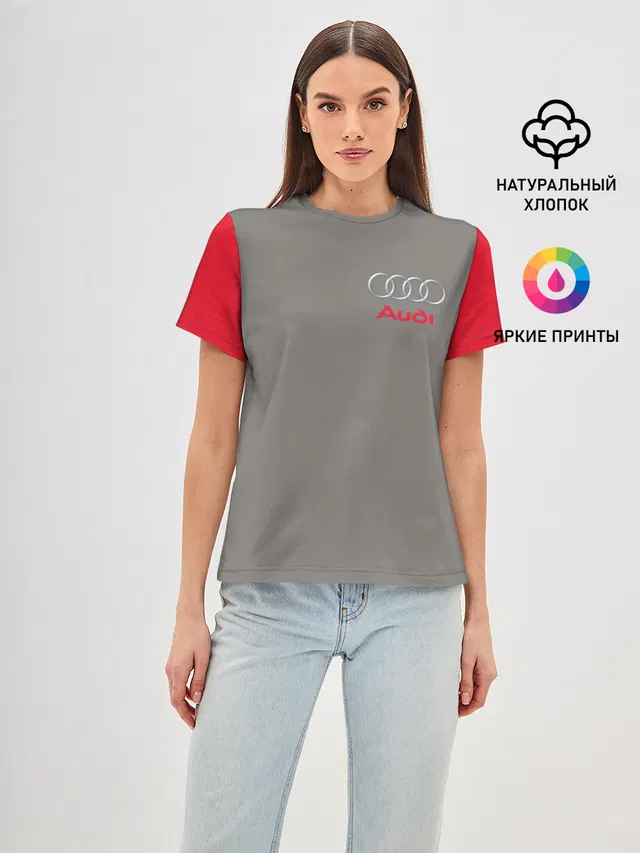 Женская базовая футболка с принтом «Audi»