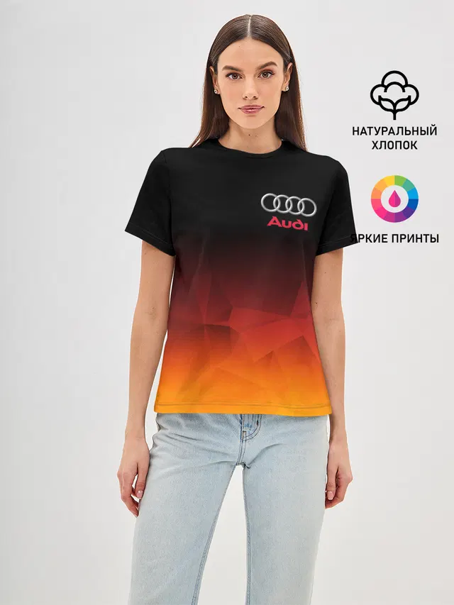 Женская базовая футболка с принтом «Audi»