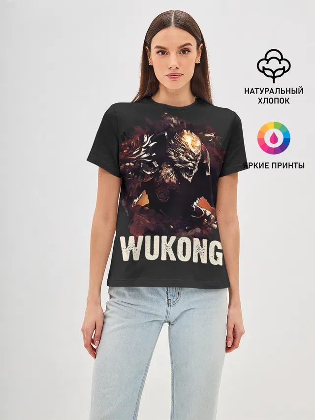 Женская базовая футболка с принтом «Wukong»