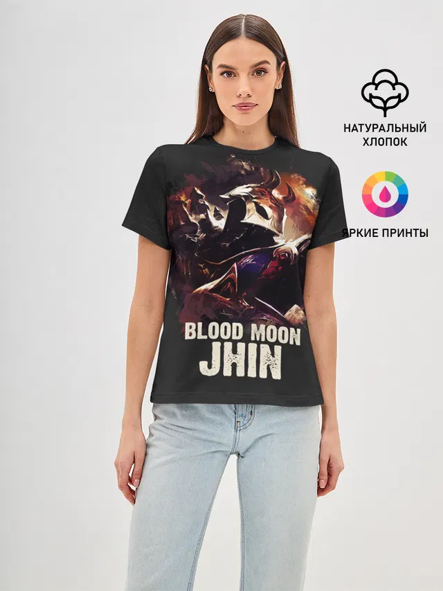 Женская базовая футболка с принтом «Jhin»