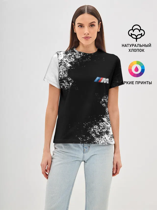 Женская базовая футболка с принтом «BMW»