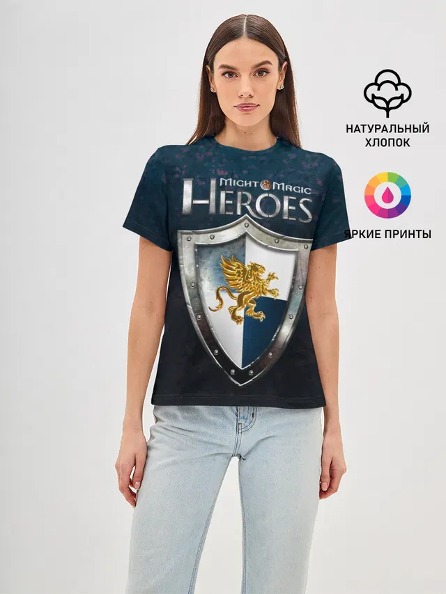 Женская базовая футболка с принтом «Heroes — Heroes of Might and Magic»