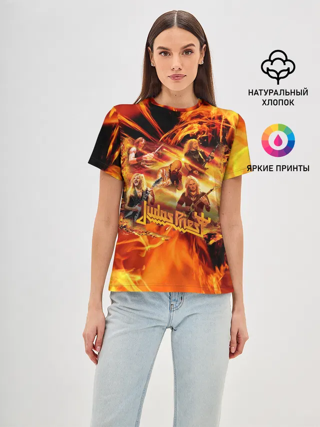 Женская базовая футболка с принтом «Fire»