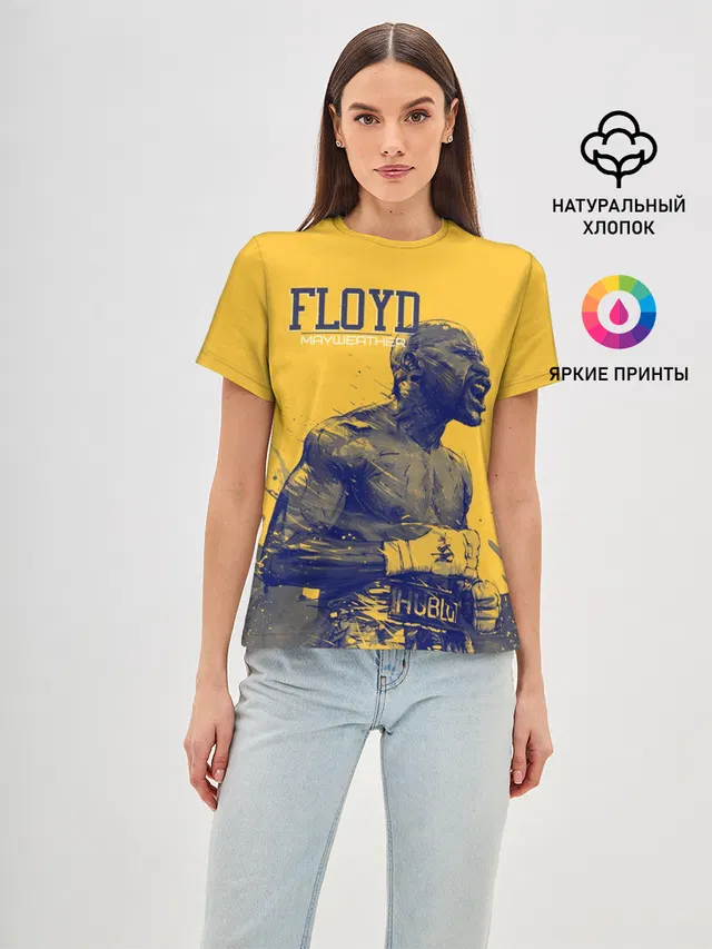 Женская базовая футболка с принтом «Бокс — Floyd»