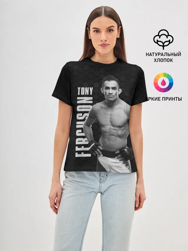 Женская базовая футболка с принтом «MMA — EL CUCUY Tony Ferguson»