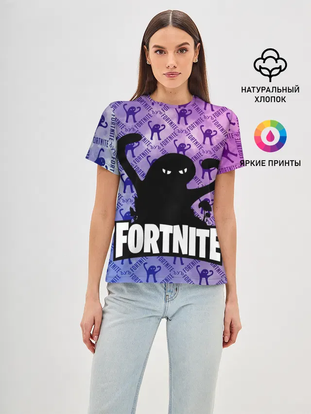 Женская базовая футболка с принтом «Фортнайт — ЪУЪ FORTNITE»