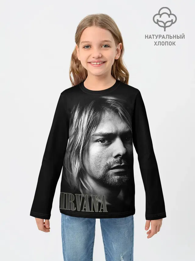 Детский лонгслив с принтом «Nirvana»