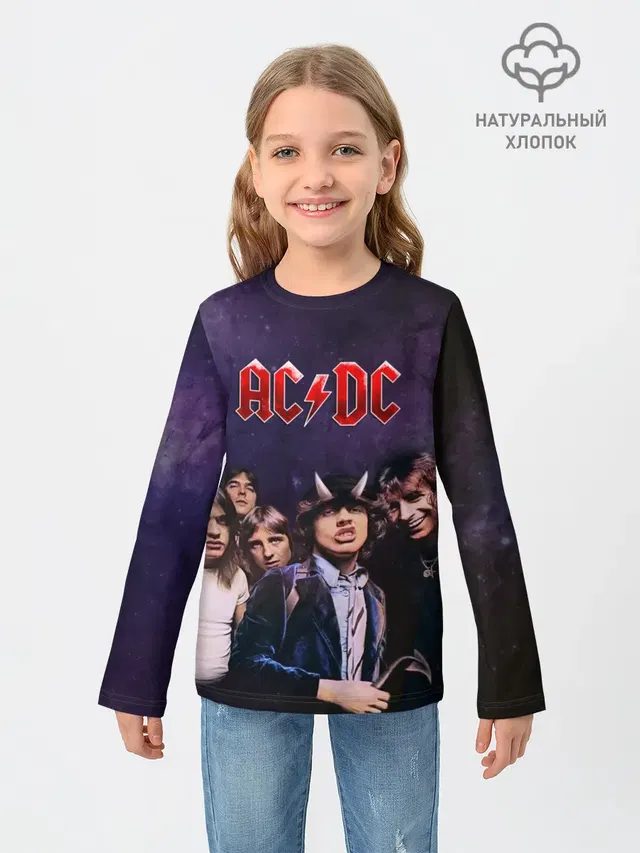 Детский лонгслив с принтом «AC/DC»