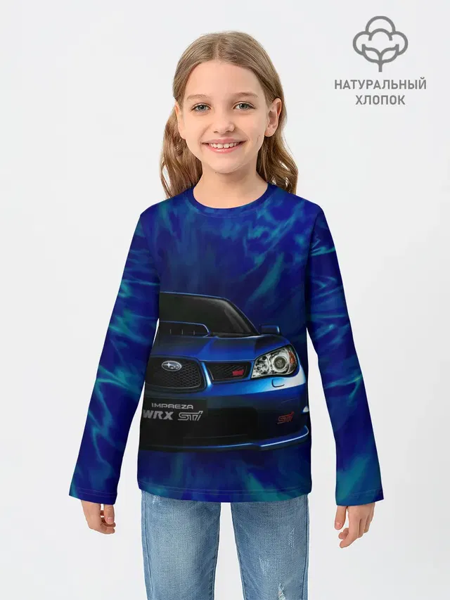 Детский лонгслив с принтом «Subaru»