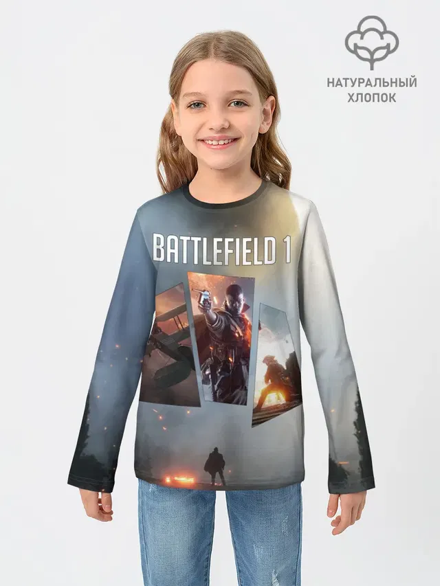 Детский лонгслив с принтом «BATTLEFIELD — Battlefield 1»