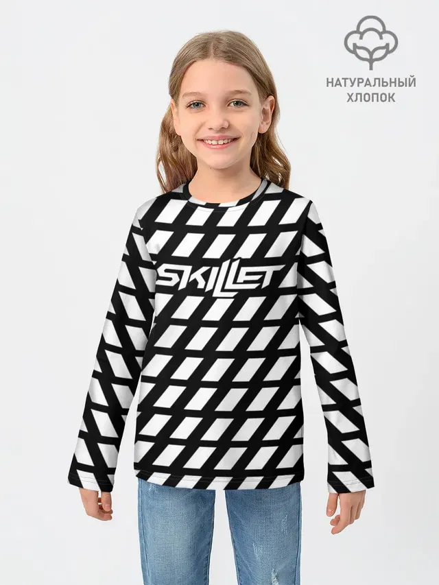 Детский лонгслив с принтом «Skillet band»