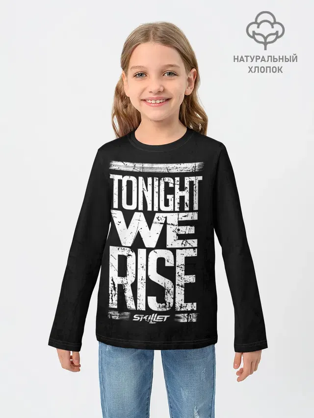 Детский лонгслив с принтом «We Rise»