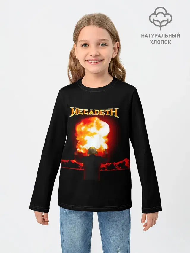 Детский лонгслив с принтом «Megadeth»