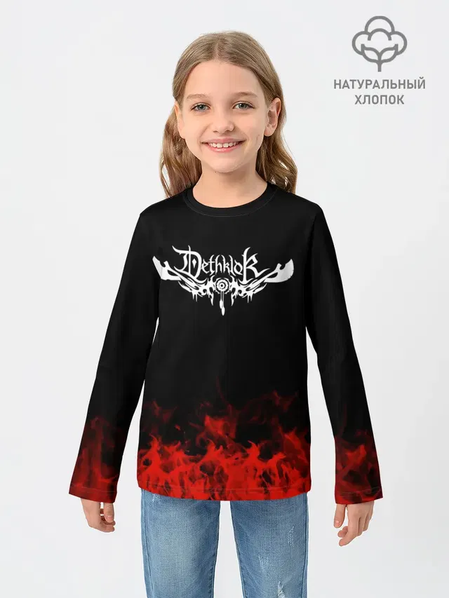 Детский лонгслив с принтом «Dethklok»