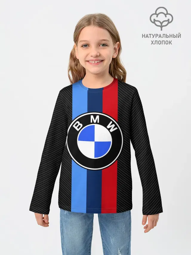 Детский лонгслив с принтом «BMW — BMW SPORT»