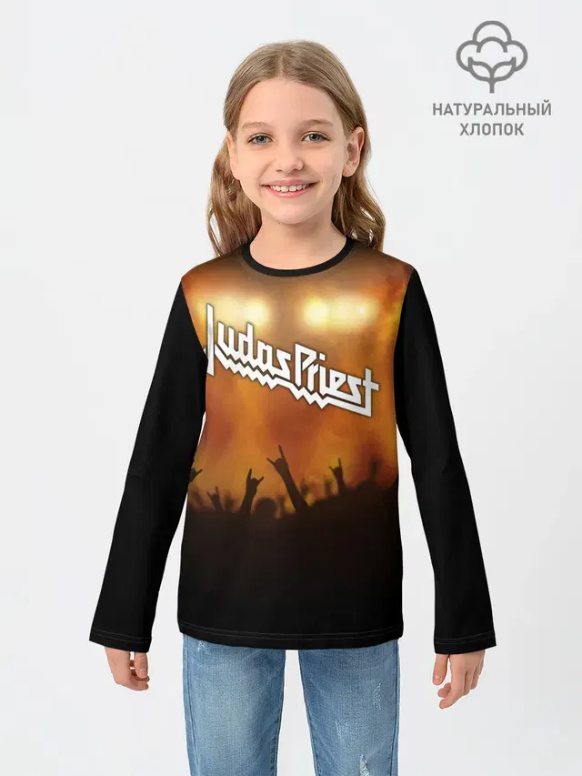 Детский лонгслив с принтом «Judas Priest»
