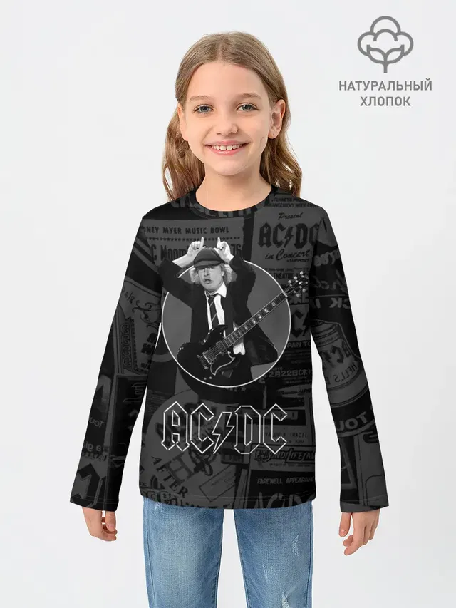 Детский лонгслив с принтом «AC/DC»
