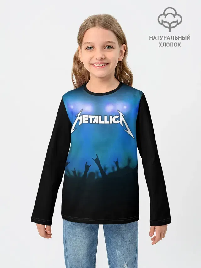 Детский лонгслив с принтом «Metallica»