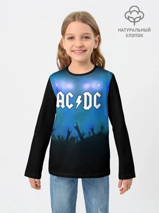 Детский лонгслив с принтом «AC»