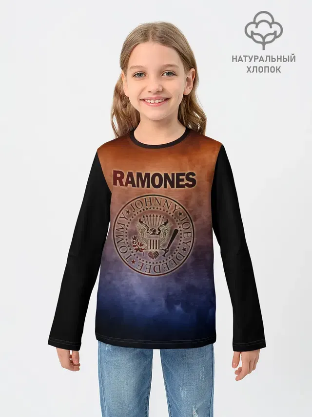 Детский лонгслив с принтом «Ramones»