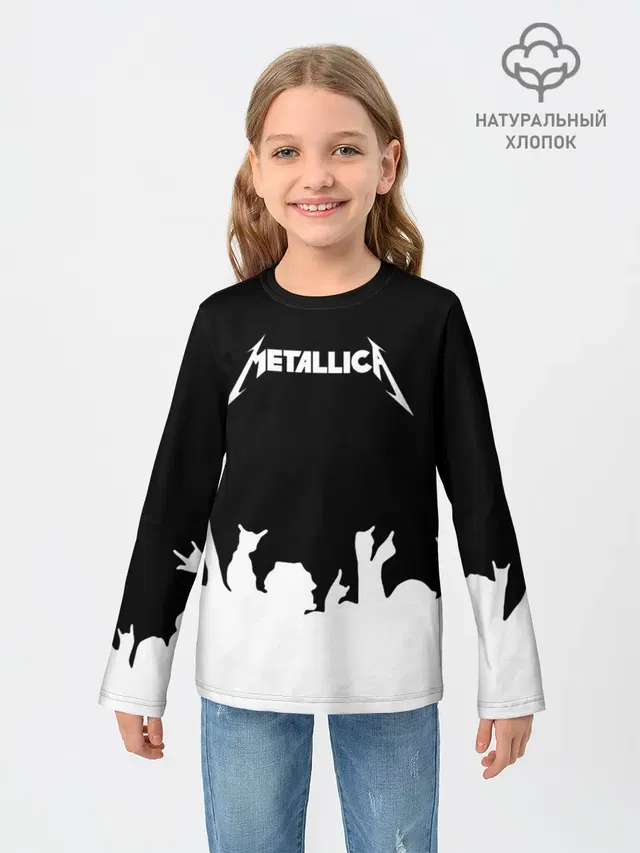 Детский лонгслив с принтом «Metallica»