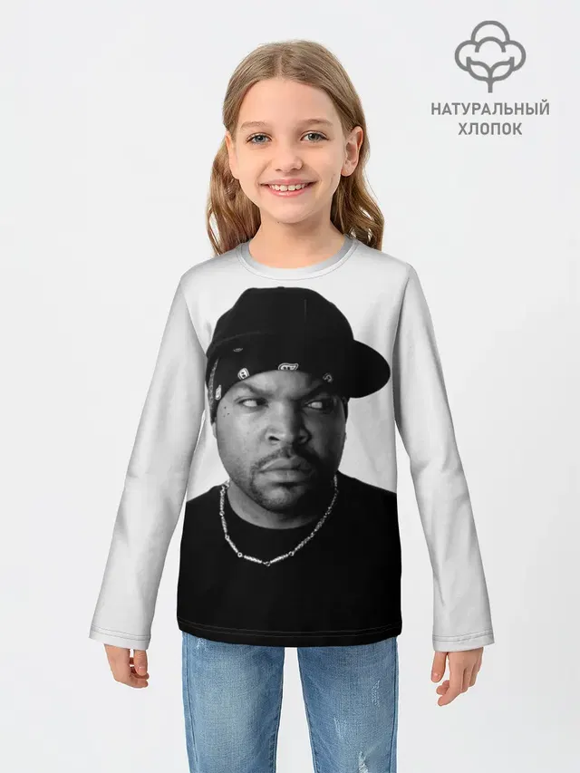 Детский лонгслив с принтом «Ice Cube»