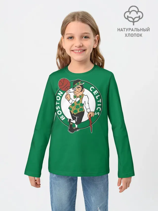 Детский лонгслив с принтом «НБА — Boston Celtics»