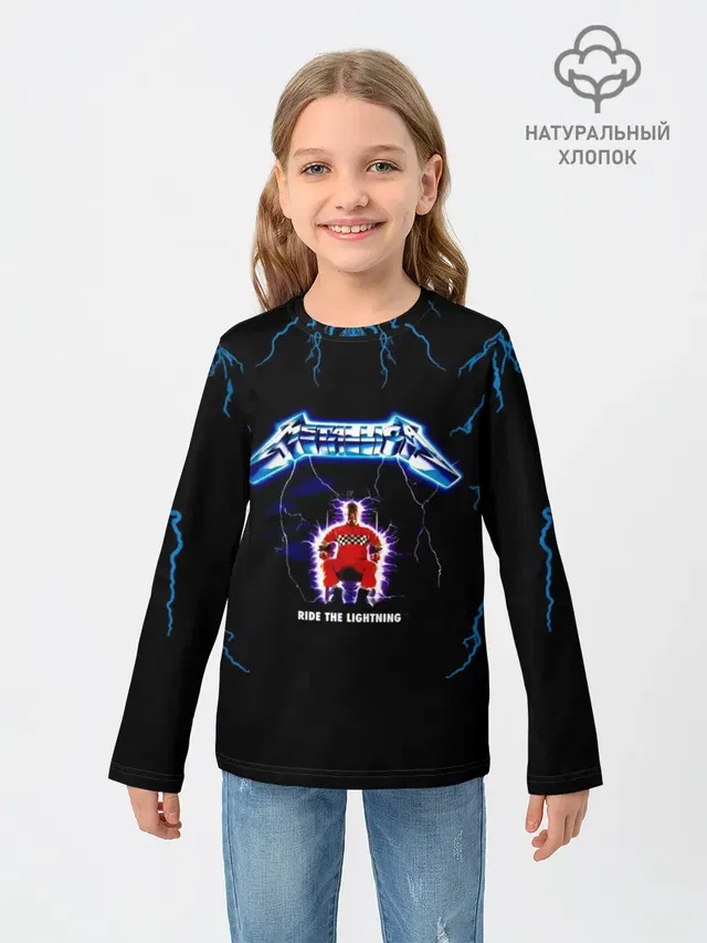 Детский лонгслив с принтом «Metallica — Metallica, ride the lightning»