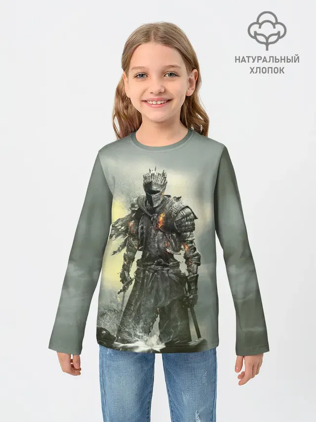 Детский лонгслив с принтом «Knight»