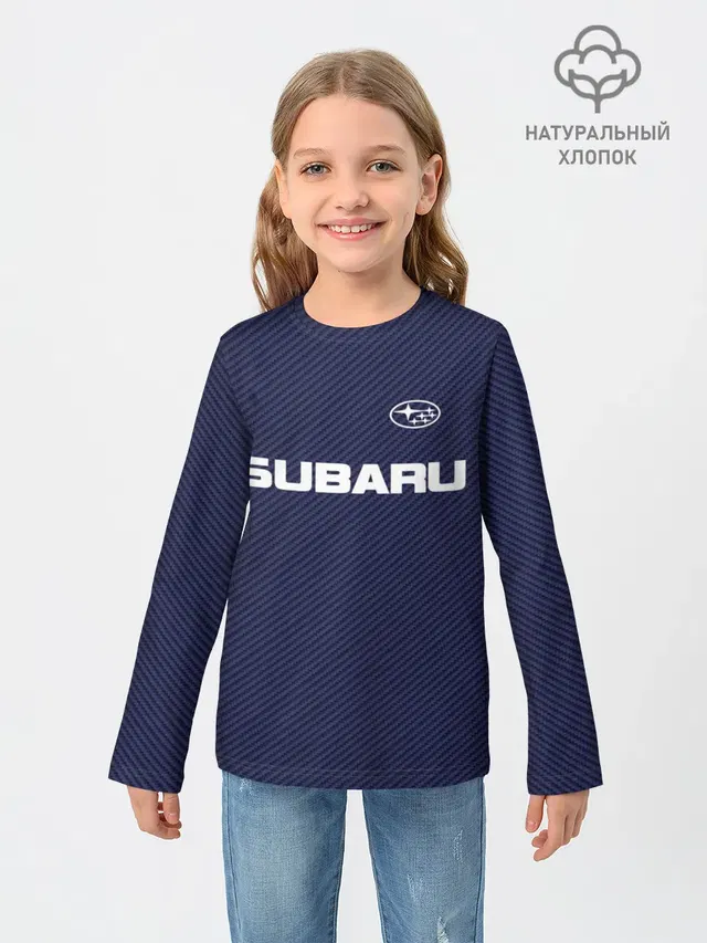 Детский лонгслив с принтом «Subaru Carbon»