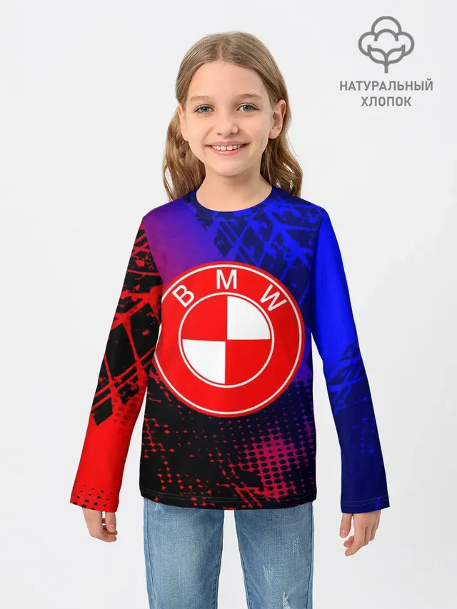 Детский лонгслив с принтом «BMW — BMW uniform collection»