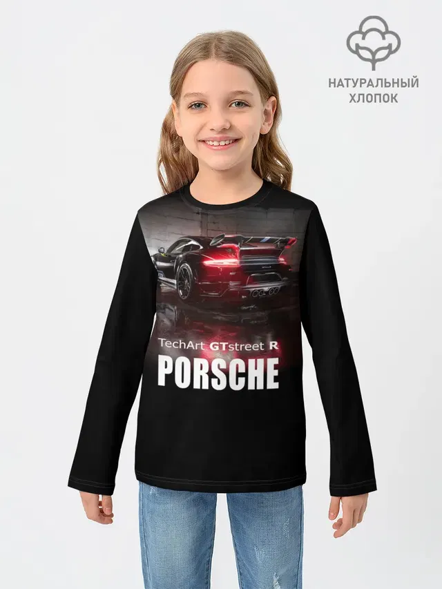 Детский лонгслив с принтом «Porsche — Porsche GTstreet R»
