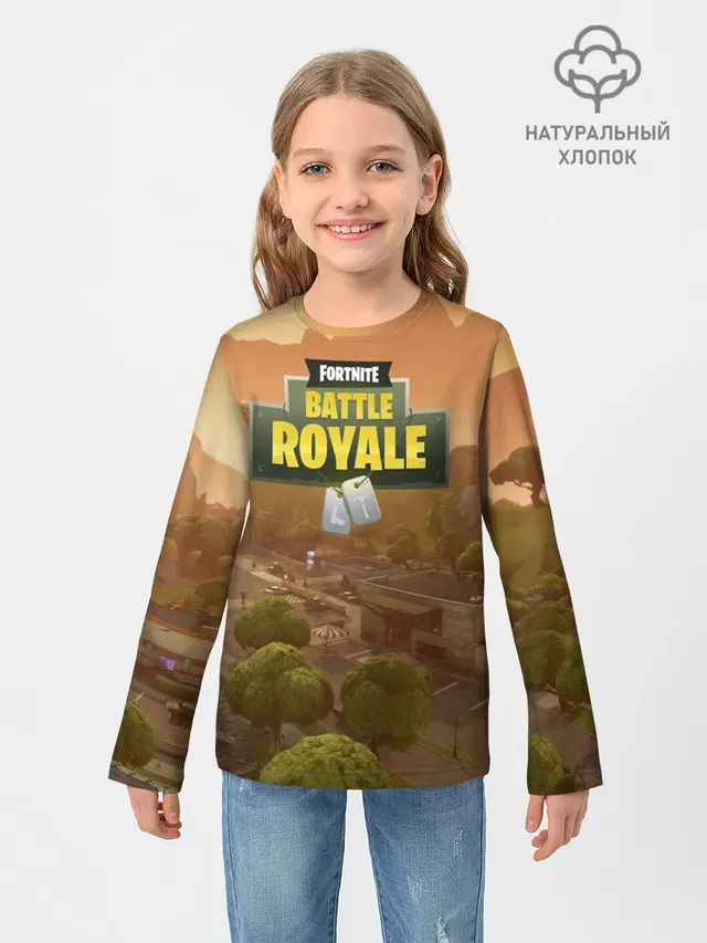 Детский лонгслив с принтом «Фортнайт — Fortnite Battle Royale»