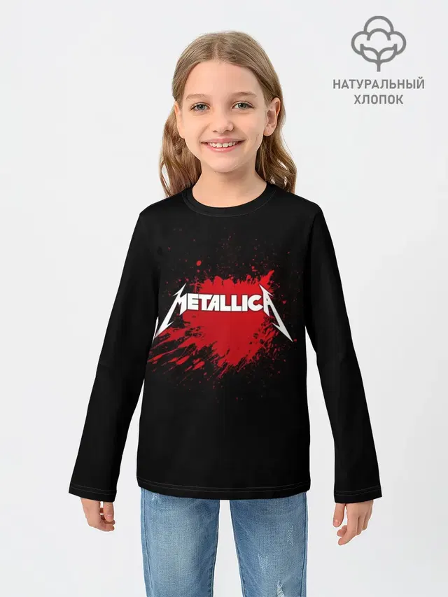 Детский лонгслив с принтом «Metallica»