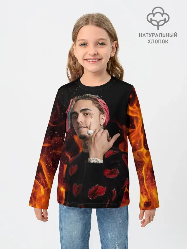 Детский лонгслив с принтом «Lil Pump - 103»