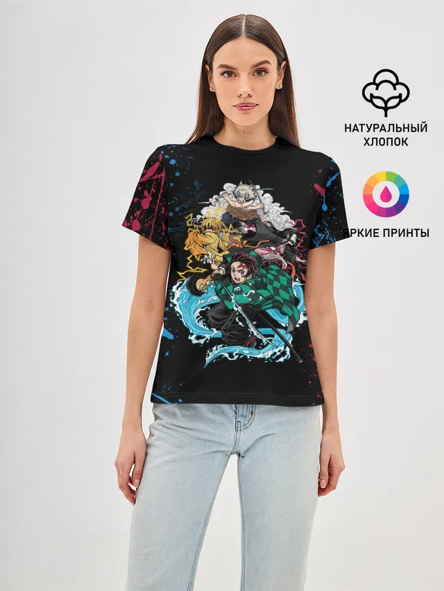 Kimetsu no yaiba красносиние брызги