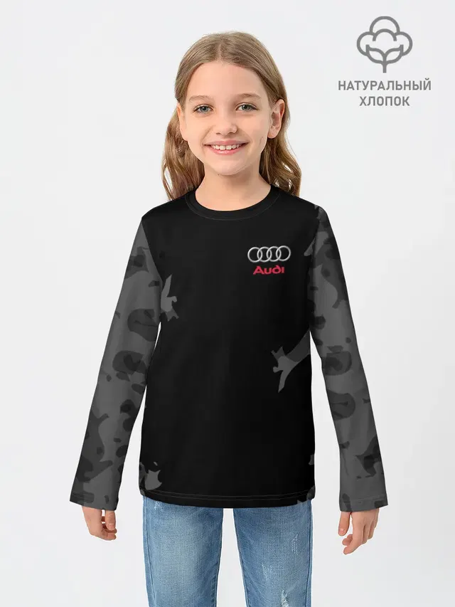 Детский лонгслив с принтом «Audi — AUDI SPORT»