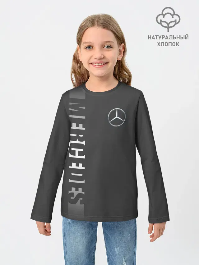 Детский лонгслив с принтом «Mercedes Benz Sport»