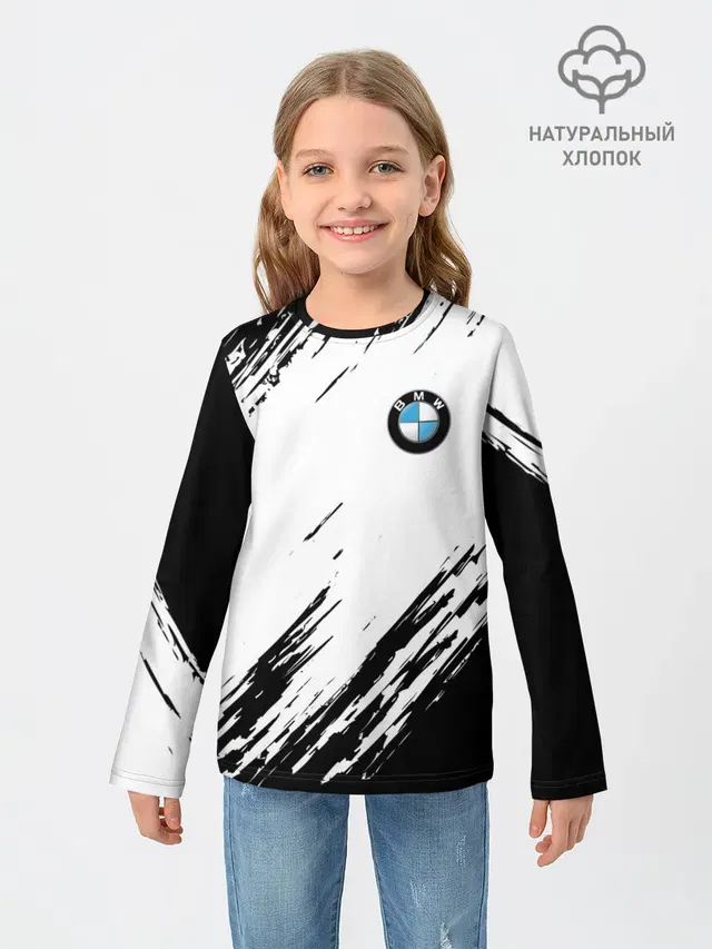 Детский лонгслив с принтом «BMW»