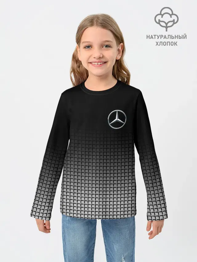Детский лонгслив с принтом «Mercedes-Benz — MERCEDES BENZ SPORT»
