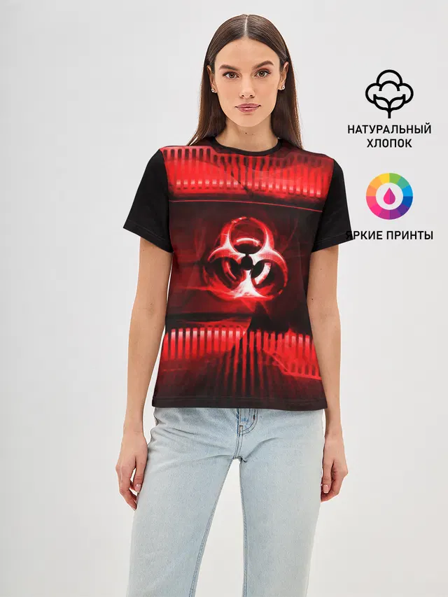 Женская базовая футболка с принтом «Biohazard»