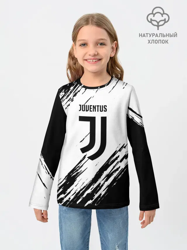 Детский лонгслив с принтом «Ювентус — JUVENTUS SPORT»