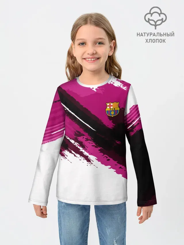 Детский лонгслив с принтом «Барселона — FC Barcelona Original 2018»