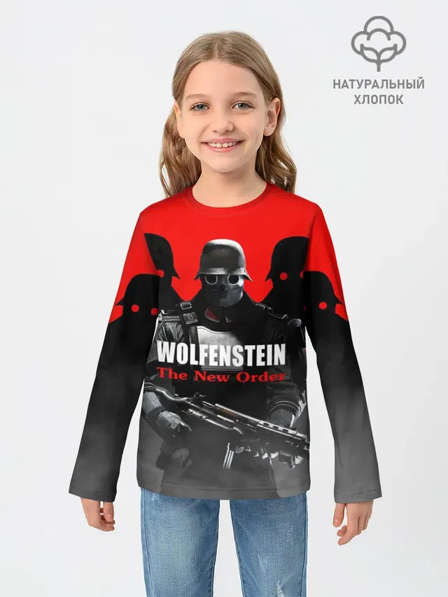 Детский лонгслив с принтом «Wolfenstein — Wolfenstein: The New Order»