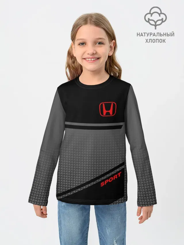 Детский лонгслив с принтом «Sport — HONDA SPORT»