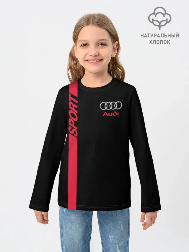 Детский лонгслив с принтом «Audi — AUDI SPORT»