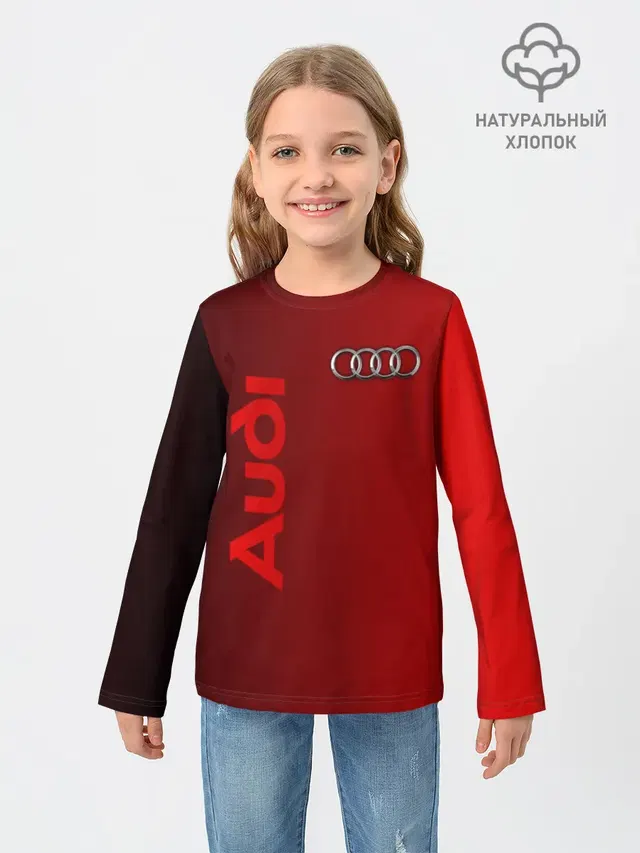 Детский лонгслив с принтом «Audi»